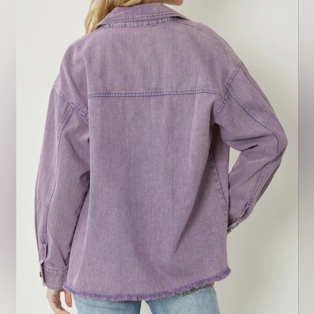 ENTRO Denim Utility Shacket Jacket - Picture 2 of 13
